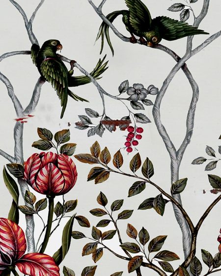 Floral Tulips & Parrots